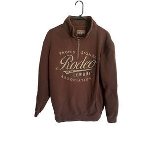 Prorodeo Gear Mens Brown 1936 Rodeo Cowboys 1/4 Zip Pullover Sweatshirt Small